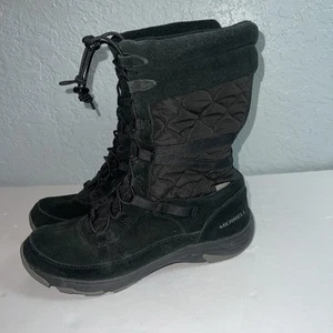 Merrell Approach Dry Women Suede Quilted Boots J99128 Sz 7.5 Rain Snow Winter - Picture 1 of 9