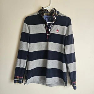 Brooks Brothers blau & grau Rugby Shirt mit Schottenkaro Kragen & Bündchen Gr. S - Bild 1 von 6