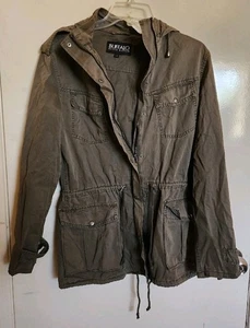 Buffalo David Bitton Military Y2K olivgrüner Anorak Kapuzenjacke Damen Small - Bild 1 von 5