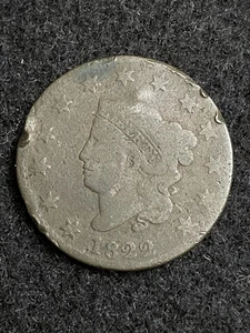 1822 Coronet Head Large Cent ~Old Find~ 222+ yrs. Old Album Filler (25-090) - Picture 1 of 4