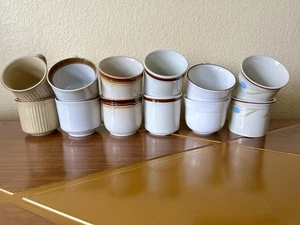 6 pares de tazas de café de gres vintage mixtas tazas de té - Imagen 1 de 9