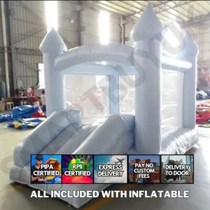 8x8ft Commercial Inflatable Pastel Bouncy Castle Wedding Party Portable Tent - Picture 1 of 22