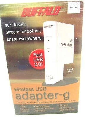 NEW/SEALED Buffalo Wireless USB Adapter 54 Mbps WLI2-USB2-G54 Airstation AOSS - Image 1 of 2