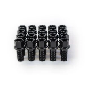 20 Black VW Wheel Bolts for Tiguan Touran Vento M14x1.5 Original style - Picture 1 of 5