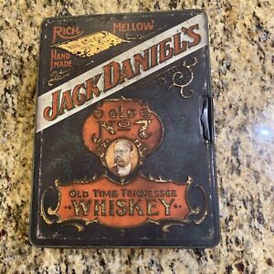 Vintage Jack Daniels Old No. 7 Tennessee Whiskey Poker Set Cards Chips Tin T-1