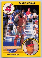 1991  SANDY ALOMAR - Kenner Starting Lineup Card - CLEVELAND INDIANS