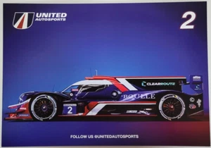 2025 #2 United Autosports handsignierte Heldenkarte aus der Rolex 24 in Daytona - Bild 1 von 2