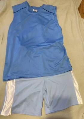BUGLE BOY De Colección Para Hombres Azul Tanque Muscular Camisa Baloncesto 2 piezas Pantalones Cortos Separados - XL Foto 1 de 4