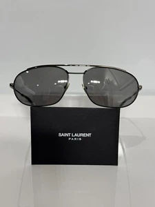 YSL Saint Laurent SL 561 003 Black Silver Metal Men’s Sunglasses 61mm - Picture 1 of 8