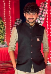 Men's Nehru Jacket | Sleeveless Nehru Jacket | Men Waistcoat Black Jacket - Picture 1 of 3