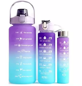 3pc Reusable Water Bottle Set Purple - Picture 1 of 2