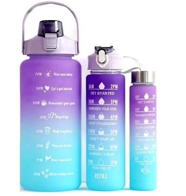 3pc Reusable Water Bottle Set Purple - Image 1 of 2