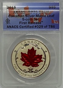 Kanada Silber 2015 Maple Leaf ANACS RP70 DCAM Reverse Proof Erstausgaben - Bild 1 von 2
