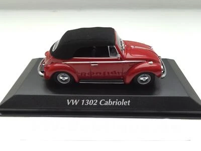 Volkswagen VW Maggiolino 1302 Cabrio 1:43 Maxi Minichamps Rosso Originale - Immagine 1 di 4