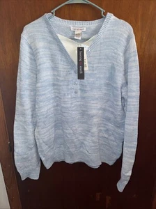 Suéter tejido azul claro talla grande Hasting & Smith para mujer nuevo con etiquetas - Imagen 1 de 5