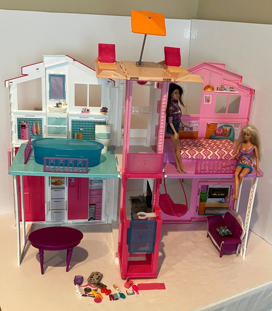 Barbie Dream House Doll house 3-Story With Furniture, Dolls And Accessories  100+ for Sale in Chicago, IL - OfferUp