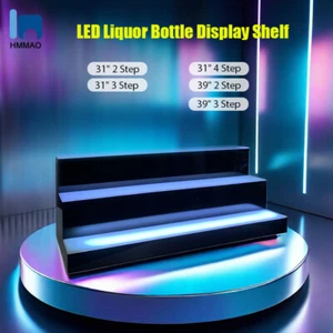 31in. 39in. 2/3/4 Step LED Lighted Liquor Bottle Display Shelf Bar Back Stand - Picture 1 of 26