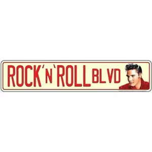 Insegna stradale Rock 'n' roll Boulevard Elvis Presley The King RAB 24"x5" nuova - Foto 1 di 1