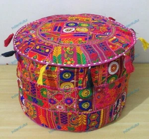Pouf Ottoman Ethnic Indian Floral Pouffe Poof Floor Pillow Foot stool - Picture 1 of 5