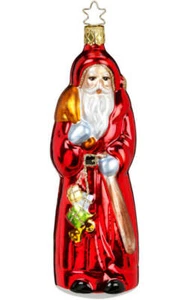 Inge Glas Santa Gift Giver 1-080-16 German Glass Ornament NEW w/FREE Gift Box - Picture 1 of 2