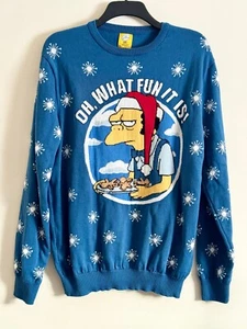 The Simpsons Christmas Jumper Sweater Moes Tavern Funny What Fun It Is Xmas XL - Picture 1 of 4