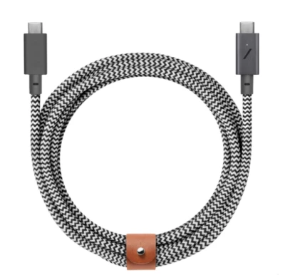 Native Union Type-C Belt Cable Pro USB-C to USB-C 8ft Ultra-Strong Cable (Zebra) - Image 1 of 2