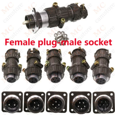 P20 series 2 3 4 5 7 pin plug socket Screw Panel installation aviation connector - Image 1 of 4