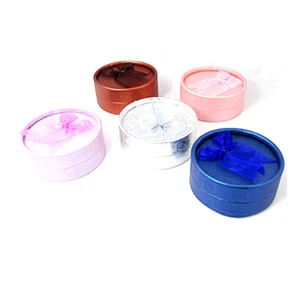 Cardboard Round Present Earring Bracelect Ring Boxes  Jewelry Gift Boxes 85x35mm - Picture 1 of 3