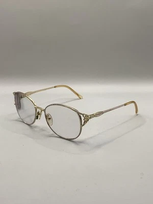 Gafas Sophia Lauren M48 Zyloware 53-17-135 Marco de Metal Dorado Rosa Lente Redonda Foto 1 de 4