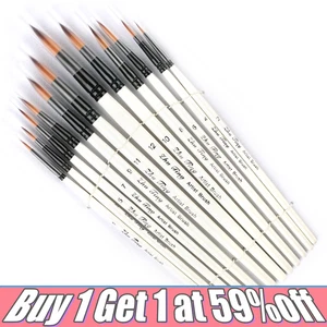 12PCS Acrylic Oil Watercolour Painting Craft Art Artist Paint Brushes Set - Picture 1 of 8
