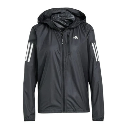 Chaqueta cortavientos Adidas Own The Run negra con cremallera completa con capucha para mujer talla XS NUEVA CON ETIQUETAS Foto 1 de 4