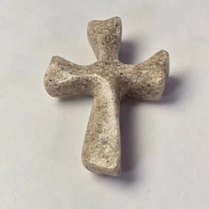Handmade Resin Sand Cross Textured Stone Look Religious Pocket Cross 2” - Picture 1 of 11