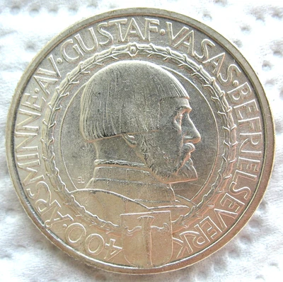 1921 Sweden Silver 2 Kronor Gustaf-V - Image 1 of 2
