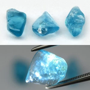 💎 5.53ct 3pcs Lot Polished Rough Natural Blue Apatite - Unheated, Africa Gems - Picture 1 of 6