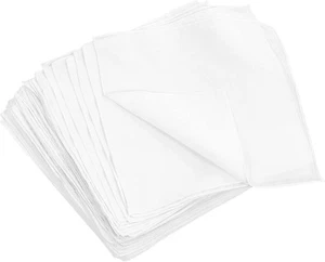 100 Pezzi 10x10 Pollici Tessuto Cotone Pretagliato Tinta Unita Bianco - Foto 1 di 6