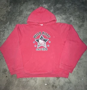 Vintage 2001 Hello Kitty Cheerleader Pink Star Hoodie Size Medium Y2K Girl Women - Picture 1 of 6