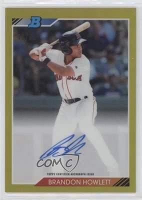 2020 Bowman Heritage Chrome Prospects Gold Refractor /50 Brandon Howlett Auto - Image 1 of 2