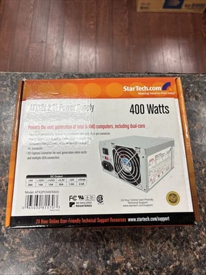 Started ATX2Power400 400W ATX12V Computer PC Power Supply 2.01 - New In Box - Image 1 of 4