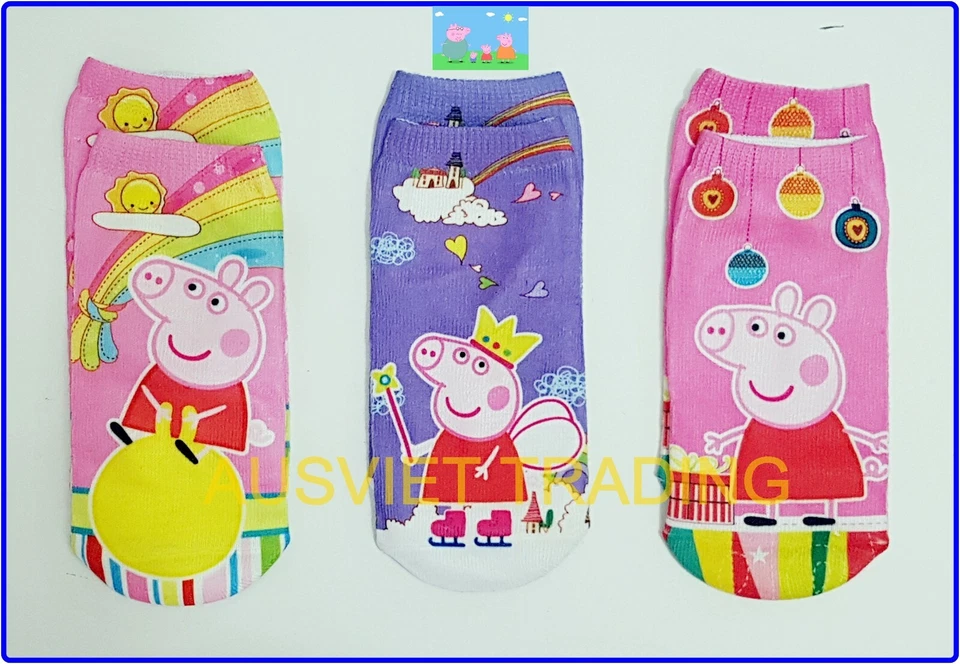 new Peppa Pig Socks foot Sox set 2 pairs girls kids cartoon - image 1 of 1