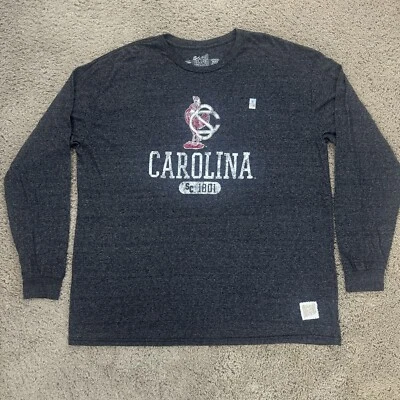 USC Gamecocks T-Shirt Women’s 2X Gray Long Sleeve Carolina Spellout Retro Brand - Image 1 of 4