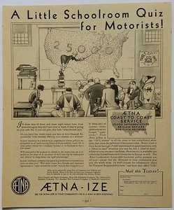 Aetna Insurance 1931 Advertisement Cartoon art by Charles Forbell - Picture 1 of 3