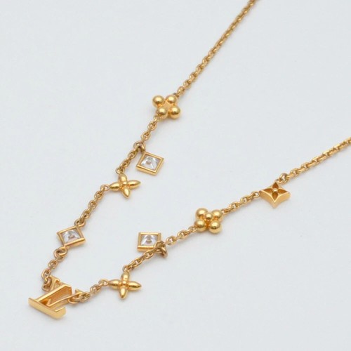 LOUIS VUITTON（LV） Collana LOUIS VUITTON LV nel cielo M01322 metallo oro con scatola autentica