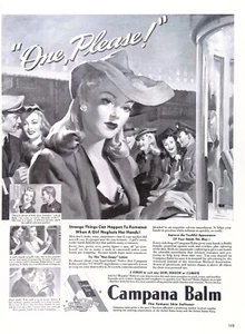 Campana Balm 1942 Print Ad Glamour Romance Women Wearing Hat 10"X14" - Picture 1 of 3