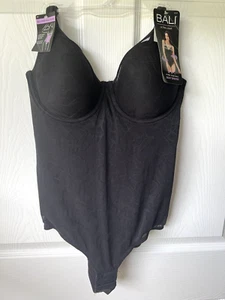 NEW Bali Ultra Light Body Briefer Shaper Firm Control Underwire Lace 34C Black - Picture 1 of 3