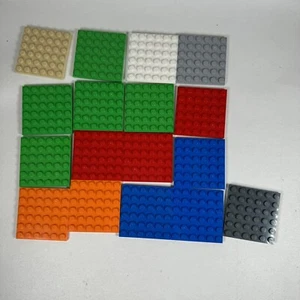 Lot Of 17 Lego Plates 6x6 Pieces Orange Green Lt Dark Grey Blue Red White Beige - Picture 1 of 7