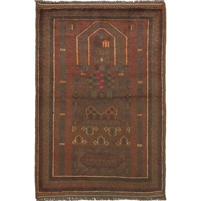 Alfombra de colección hecha a mano alfombra tradicional para dormitorio 2'11x4'8 pies B16260 Foto 1 de 4