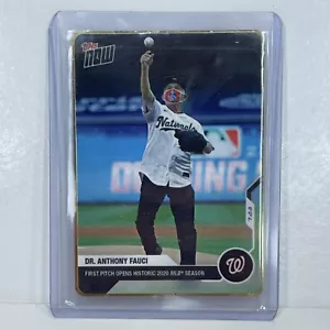 2020 Dr. Anthony Fauci TOPPS NOW Card #2 Replica Gold Metal Nationals & Yankees - Foto 1 di 4