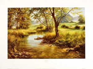 David Dipnall "Riverside" english landscape sunlight Brown Fine art print - Picture 1 of 2