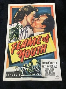 FLAME OF YOUTH ORIG 1949 OS locandina film EARLY BAD GIRL Barb Fuller R McDonald - Foto 1 di 9