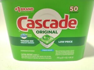 NEW Cascade Original Dishwasher Packs Pods 50 Count Actionpacs *Fresh Scent*